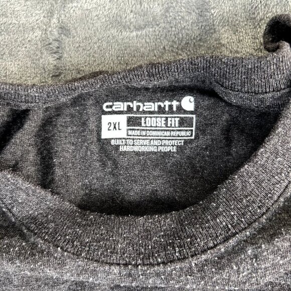 Carhartt Shirt Men 2XL Gray Loose Fit Tee Long Sleeve Crew Pullover Workwear XXL - Picture 6 of 9